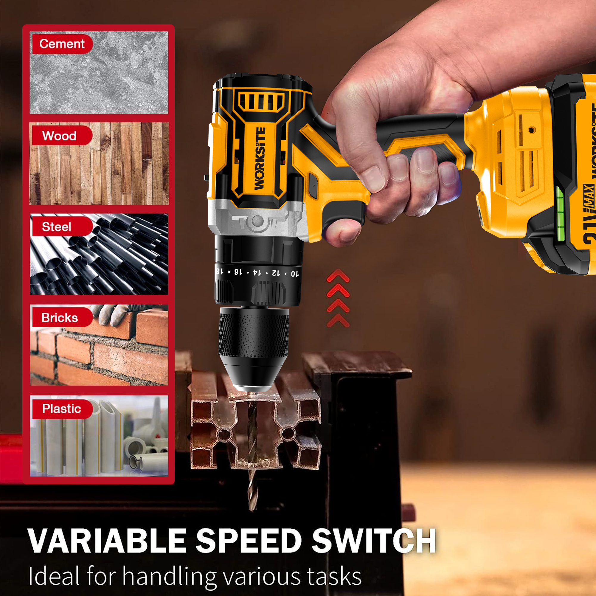 21V Brushless 13mm Hammer Drill (80Nm)