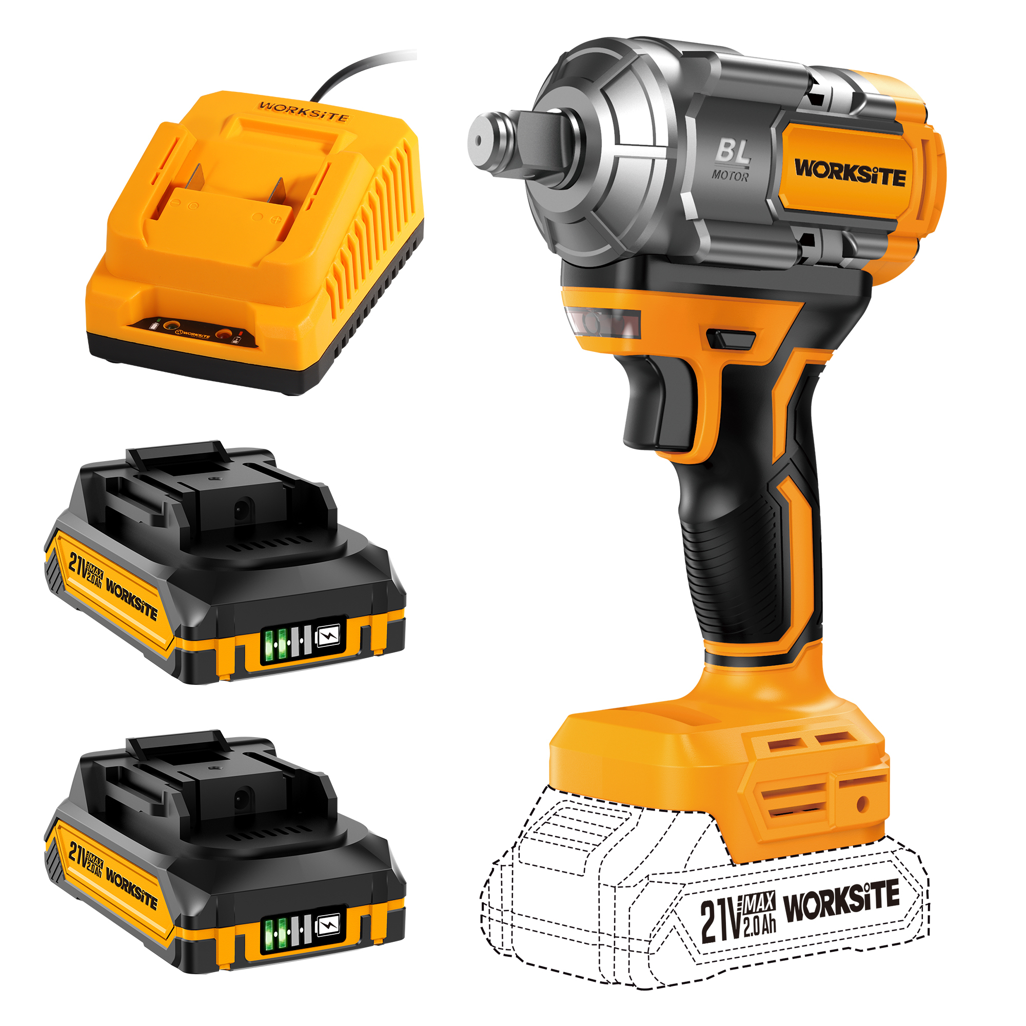 21V Brushless 13mm Impact Wrench (650Nm)