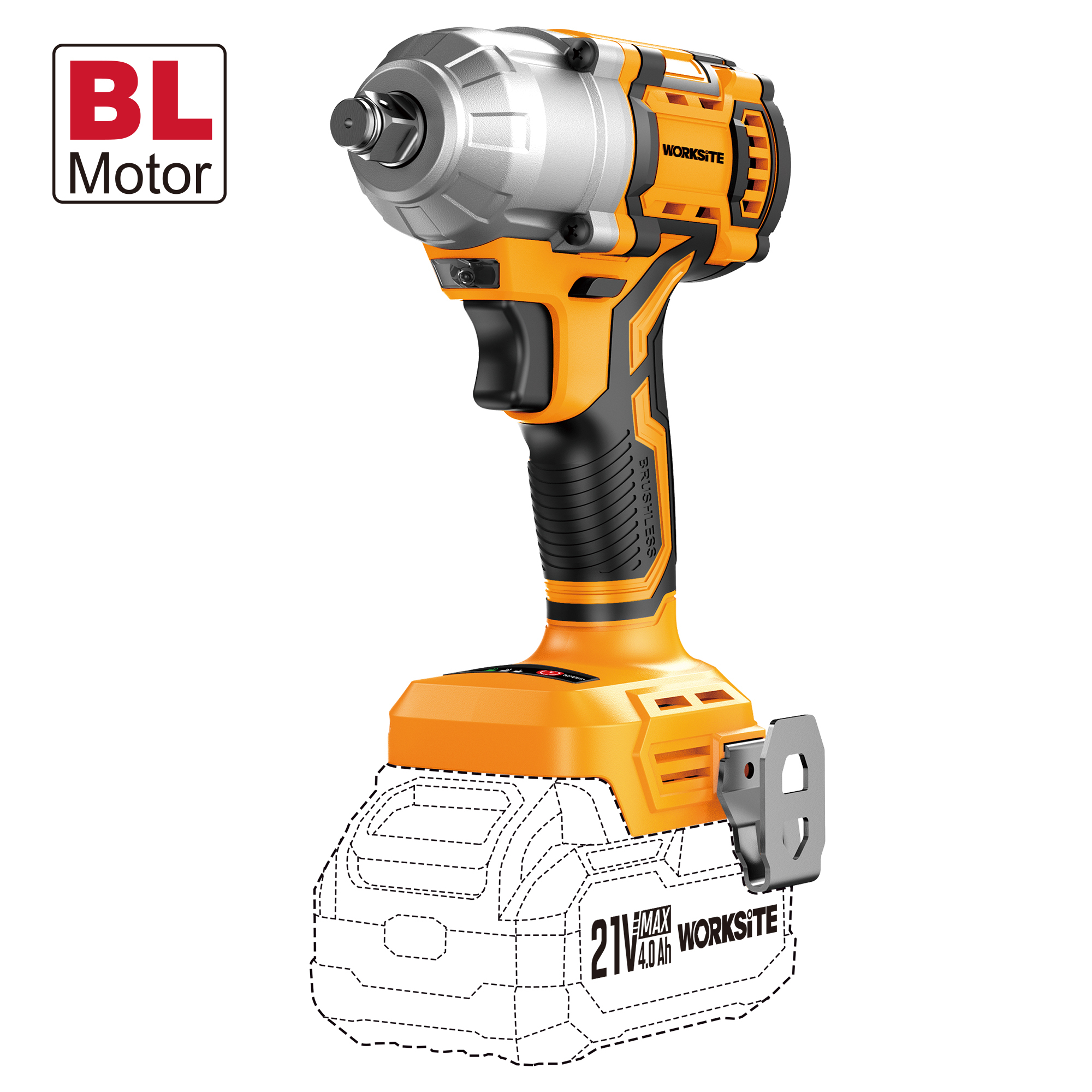 21V Brushless 13mm Impact Wrench (500Nm)