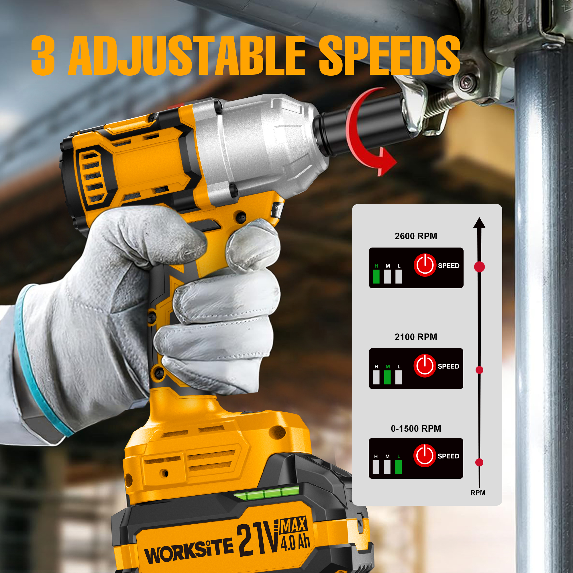 21V Brushless 13mm Impact Wrench (500Nm)