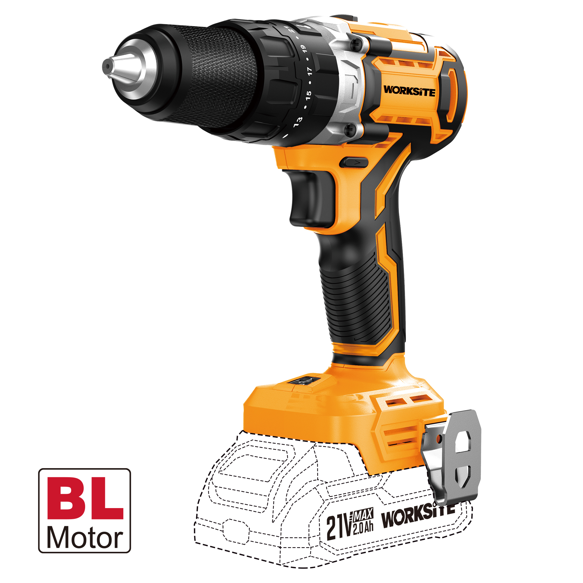 21V Brushless 13mm Hammer Drill（65N.m)
