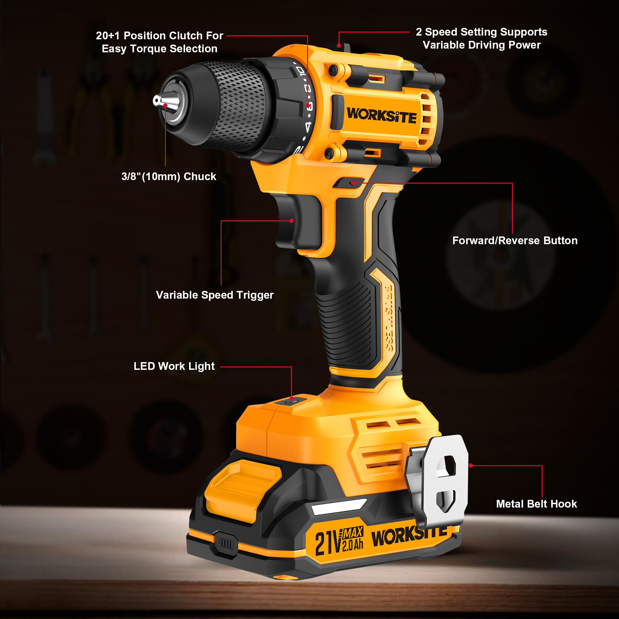 21V Brushless 10mm Drill (50Nm) - G