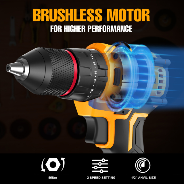 21V Brushless 10mm Hammer Drill (50Nm)