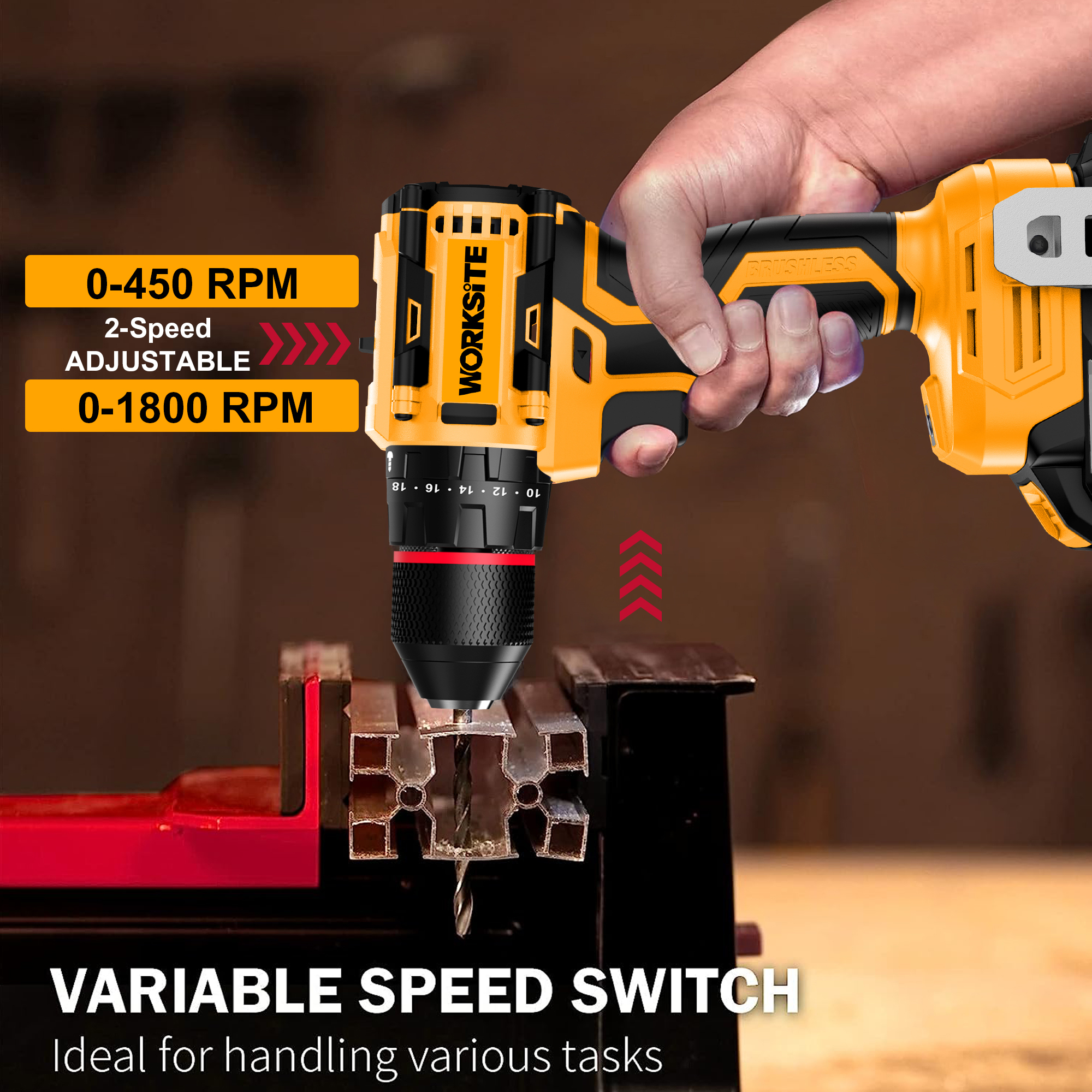 21V Brushless 10mm Hammer Drill (50Nm)