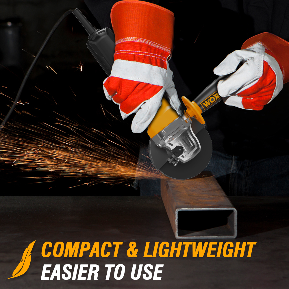 WORKSITE Angle Grinder Handheld 115mm Cutting Discs 900W 12000/min Speed Metal Grinding Corded Power Electric Grinders Tools