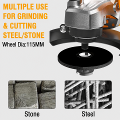WORKSITE Angle Grinder Handheld 115mm Cutting Discs 900W 12000/min Speed Metal Grinding Corded Power Electric Grinders Tools