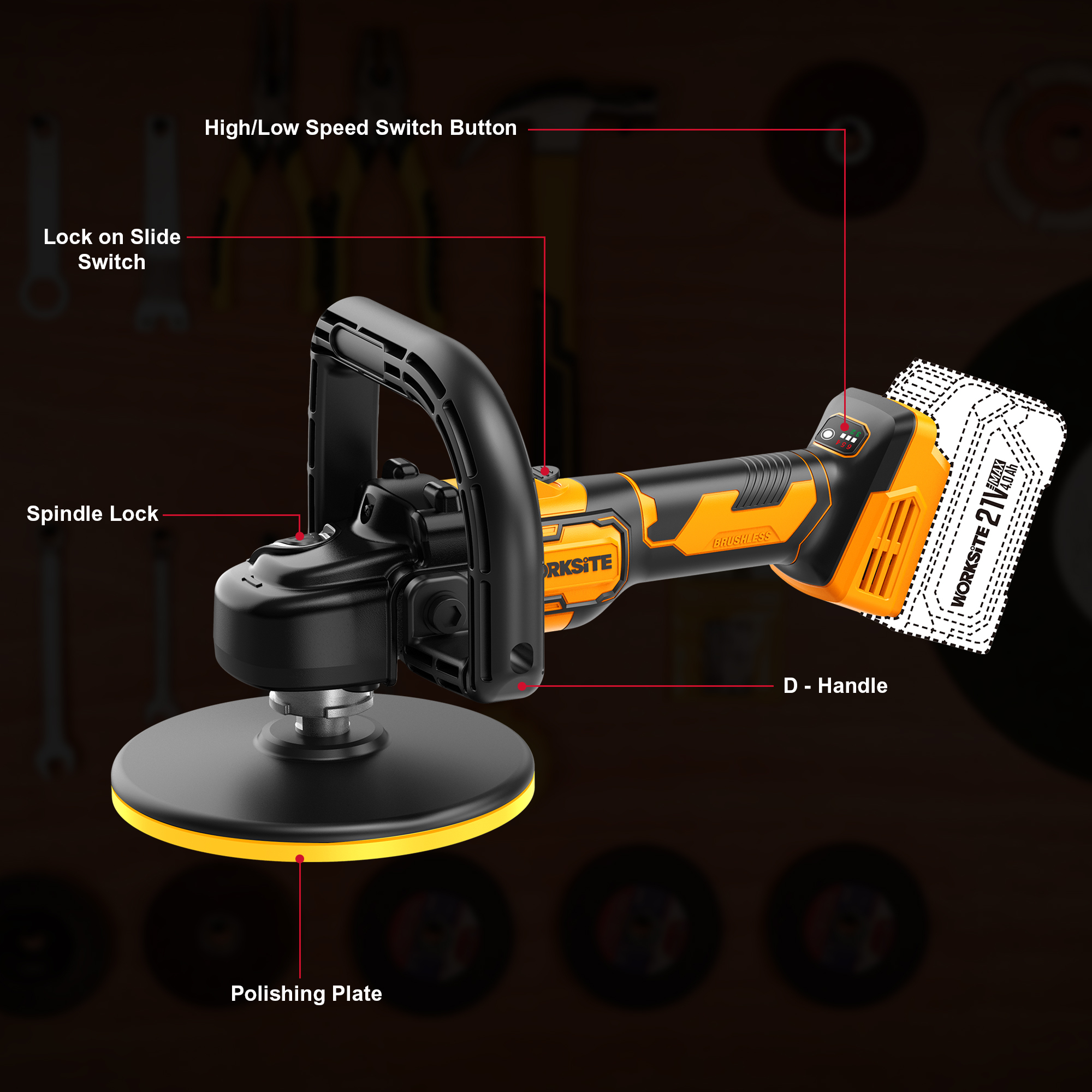21V Cordless Brushless Car Polisher -G