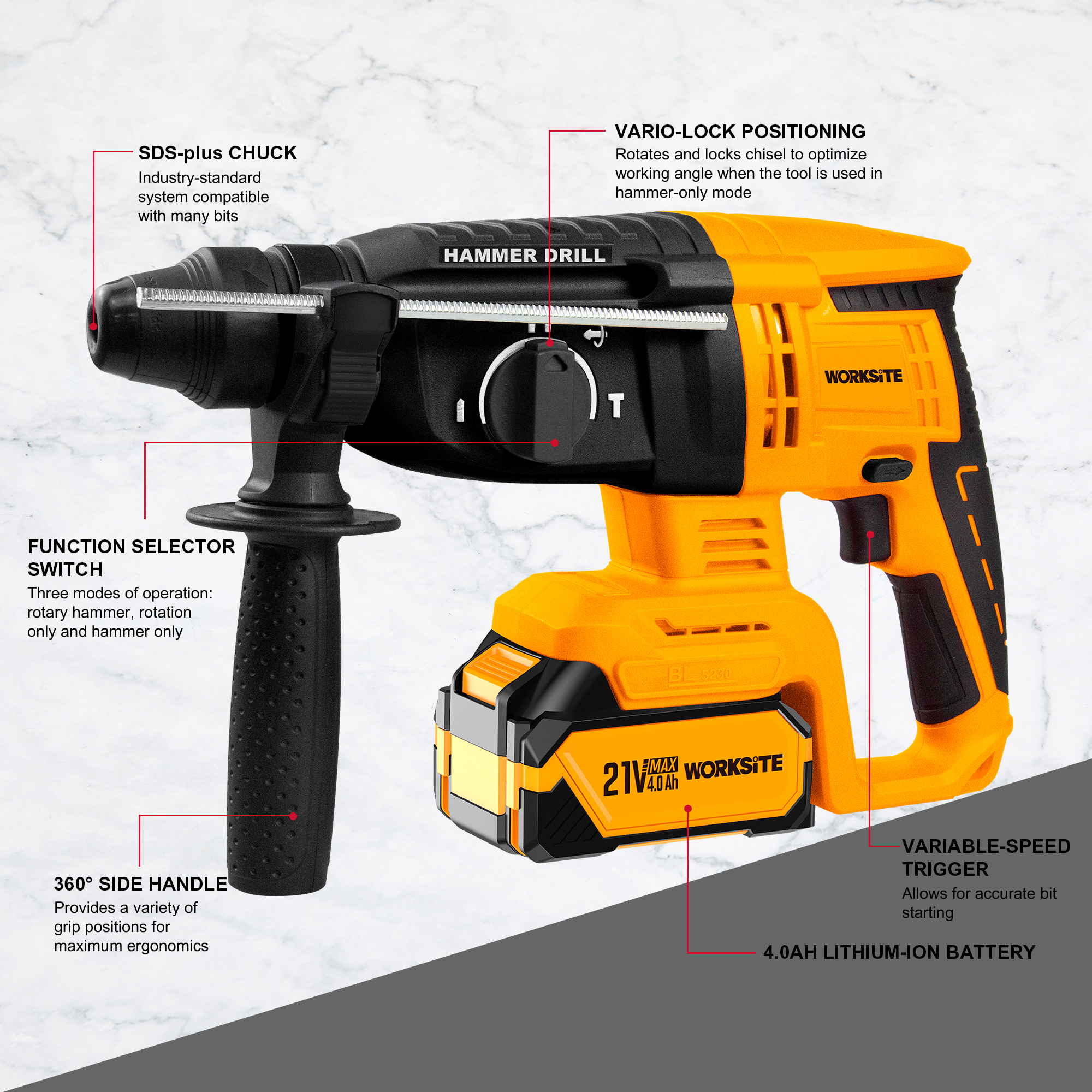 21V Brushless  Rotary hammer 26mm