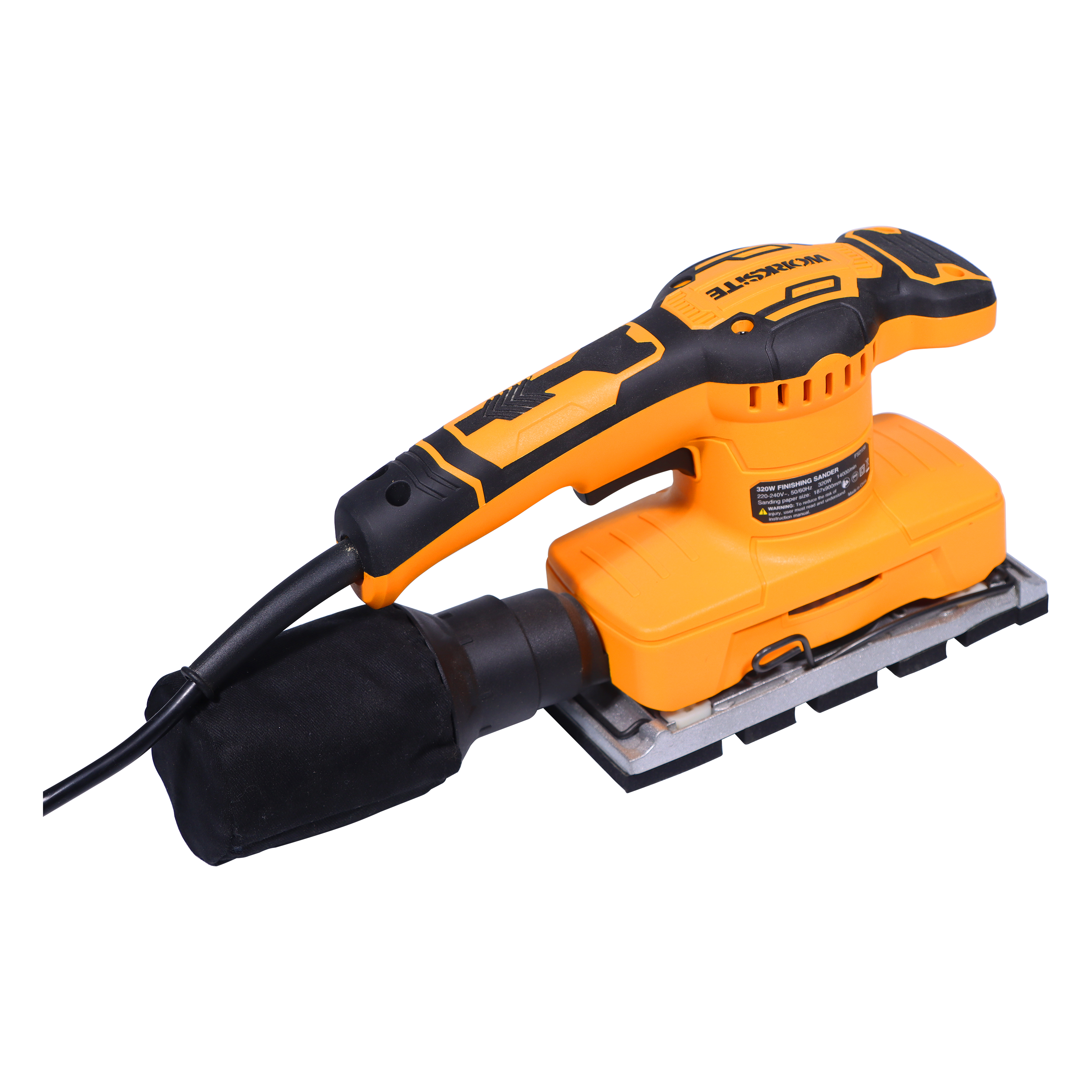 WORKSITE Finishing Sander 7-3/8" Sheet 320W Power 14000RPM Speed Compact Handheld Electric Hand Sander Tool