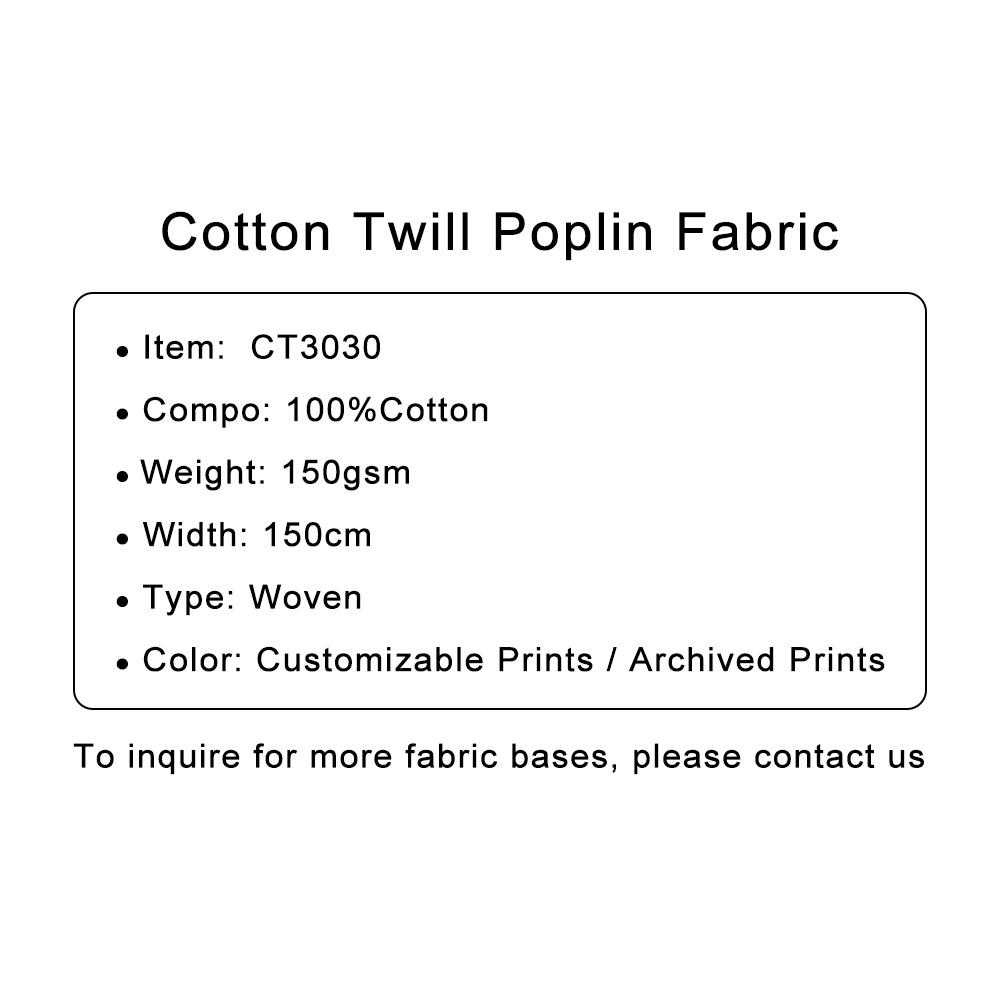 Cotton Twill Poplin Fabric | Custom Digital Print Fabric for Shirts, Pants, Suits & Casual Wear