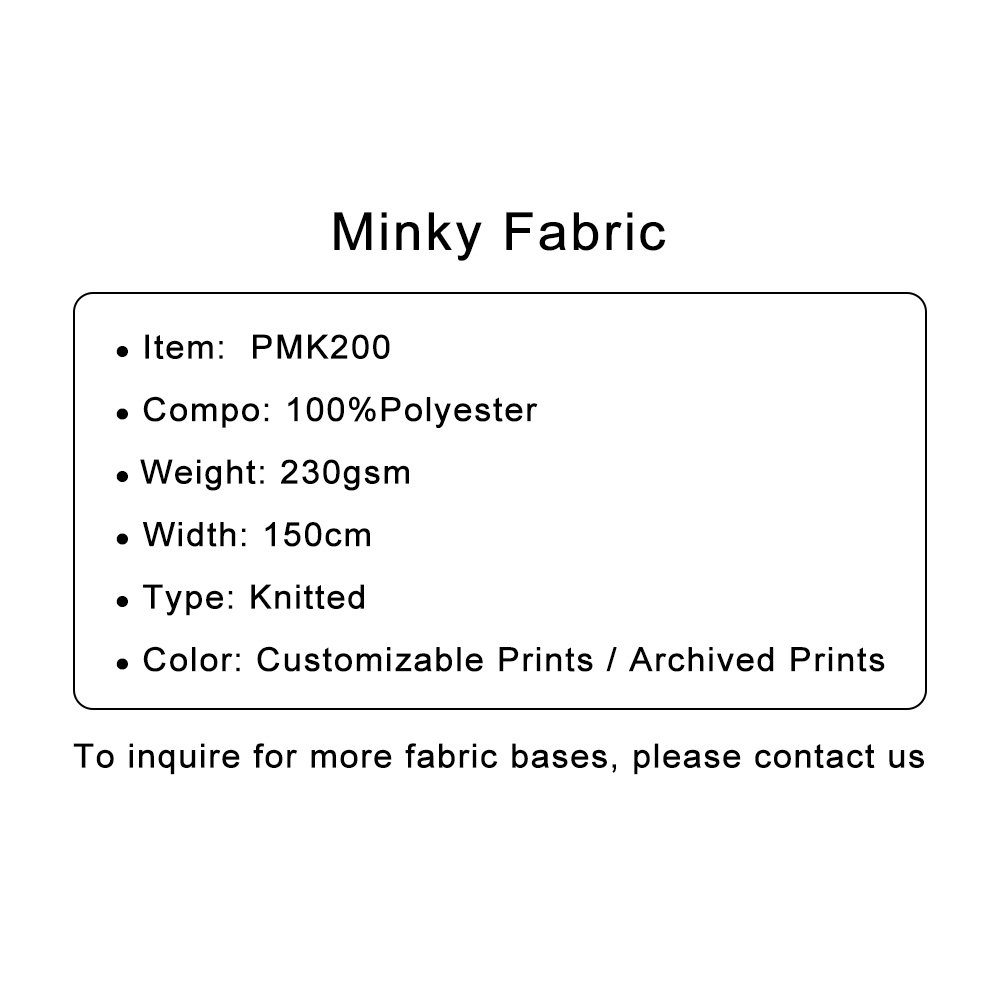 Custom Printed Minky Fabric For Baby Blanket 100%Poly, 230gsm