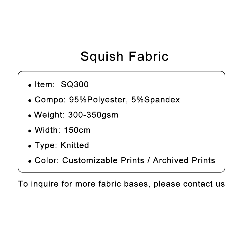 Custom Printed Squish Fabric ( Double Side Minky ) 95%Polyester 5%Spandex 300-350gsm