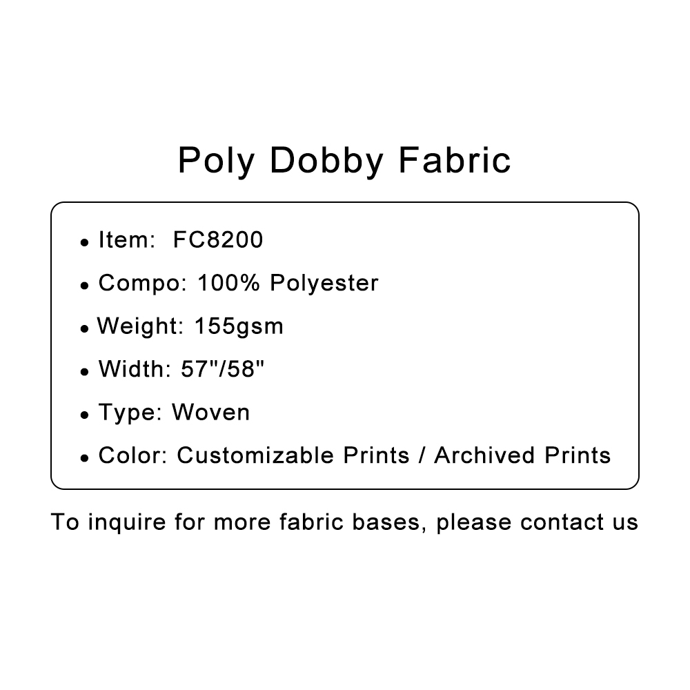 Custom Printed Poly Dobby Fabric 100% Poly,155gsm