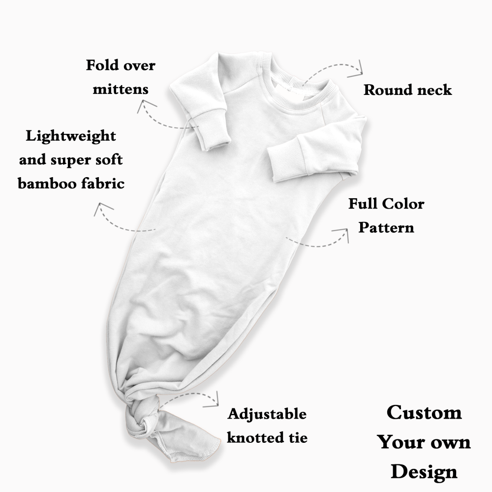 Custom Sewing Service For Baby's Knotted Bamboo Viscose Knotted Gown With Your Own Design