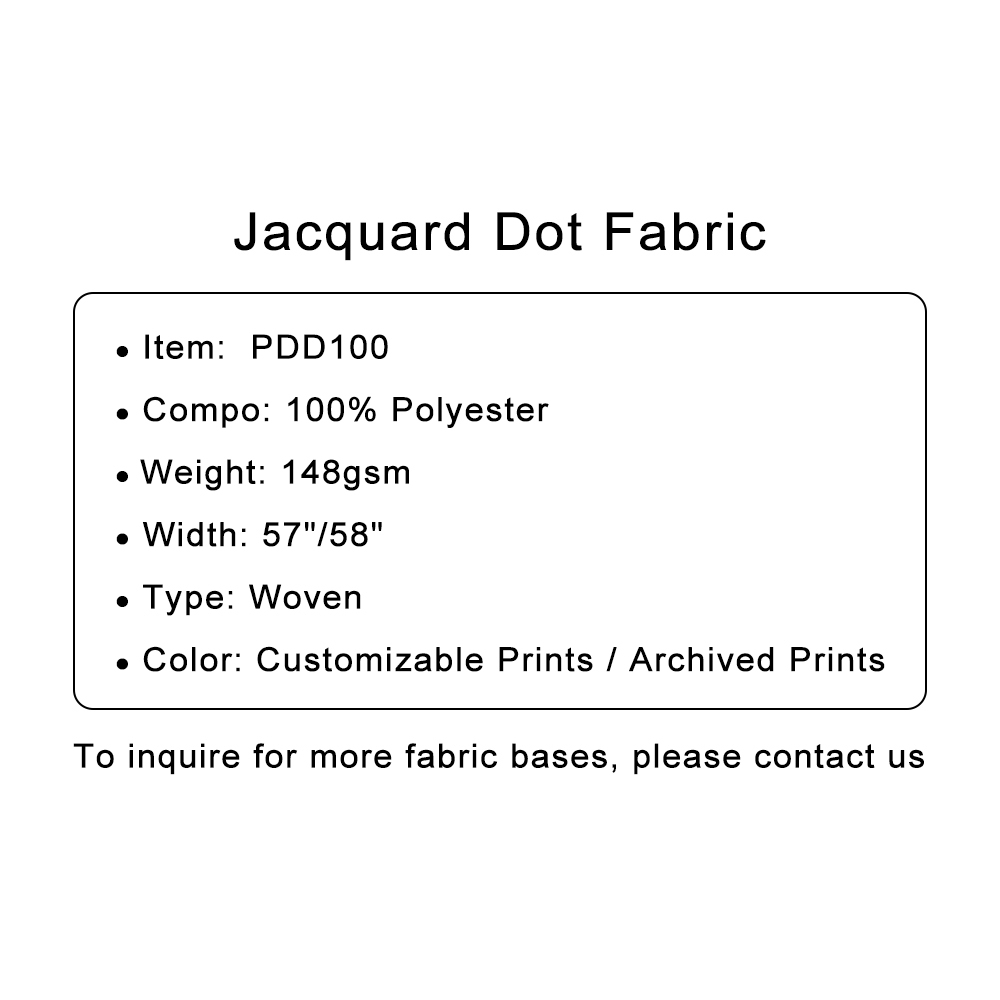 Custom Printed Jacquard Dot (Penny Swiss) Fabric 100% Poly,148gsm