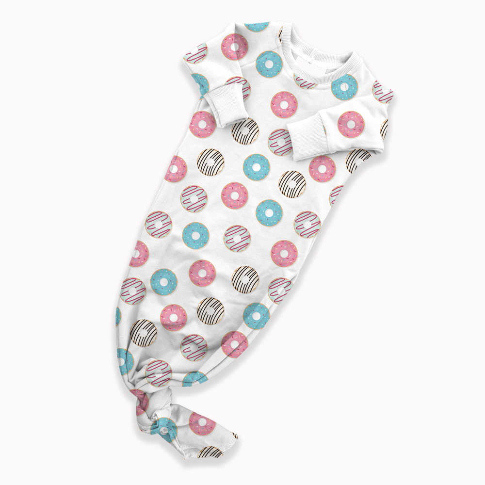 Custom Sewing Service For Baby's Knotted Bamboo Viscose Knotted Gown With Your Own Design