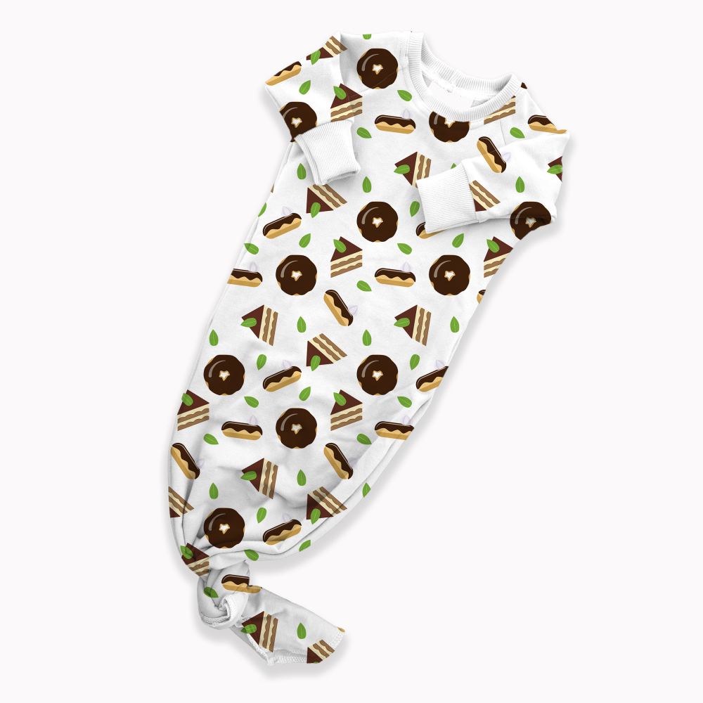 Custom Sewing Service For Baby's Knotted Bamboo Viscose Knotted Gown With Your Own Design