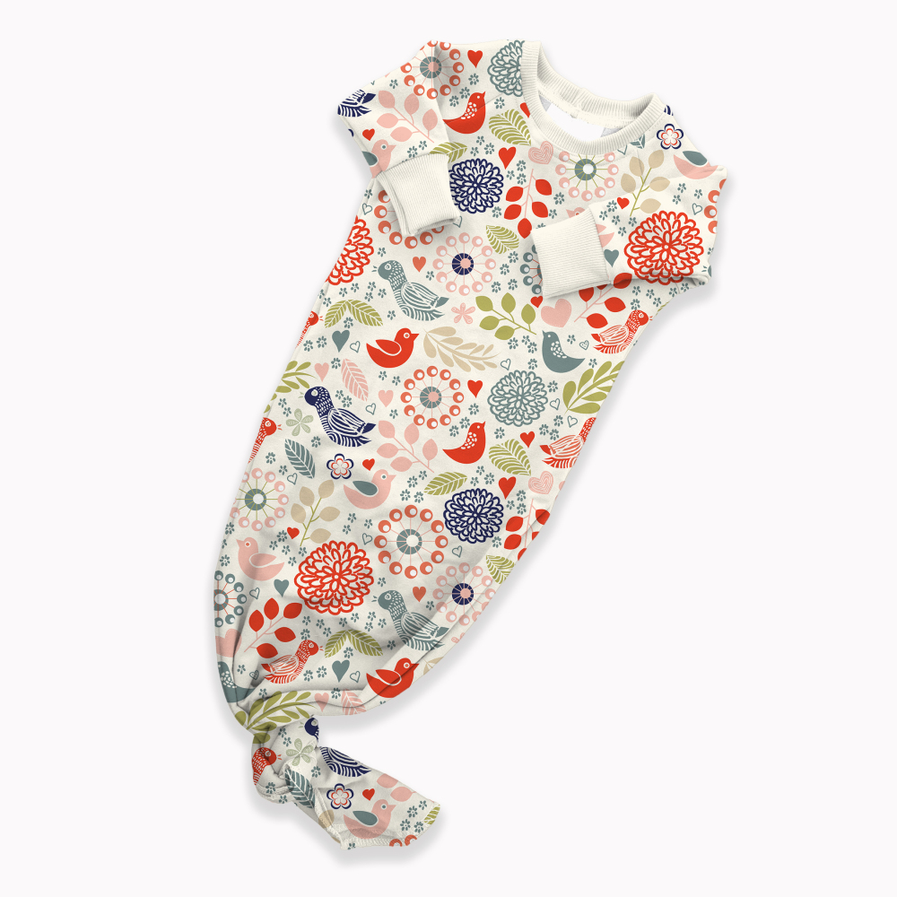 Custom Sewing Service For Baby's Knotted Bamboo Viscose Knotted Gown With Your Own Design