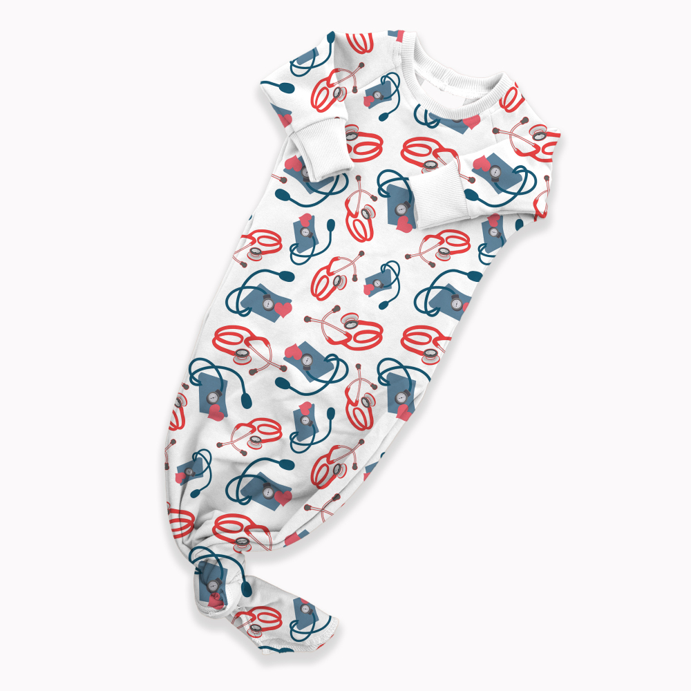 Custom Sewing Service For Baby's Knotted Bamboo Viscose Knotted Gown With Your Own Design