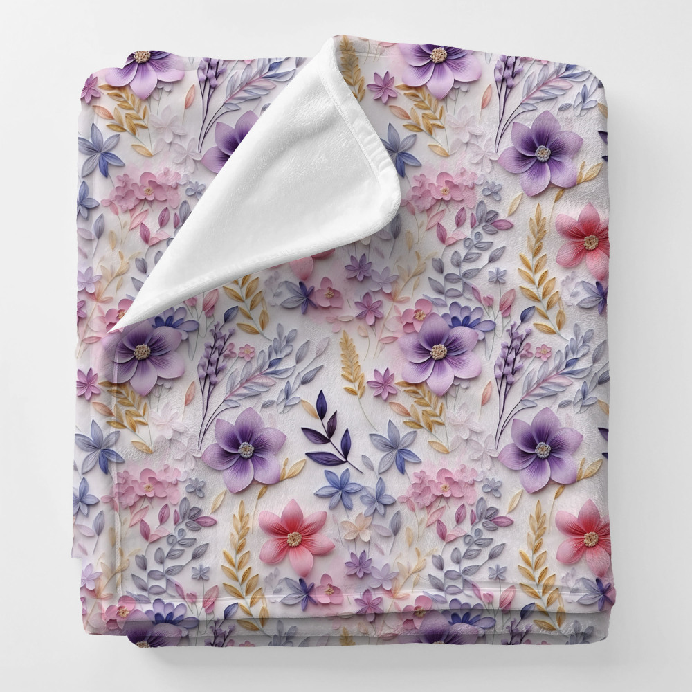 Personalized Squish Blanket and Velvet Blanket with Artistic Floral Pattern For Boy and Girl