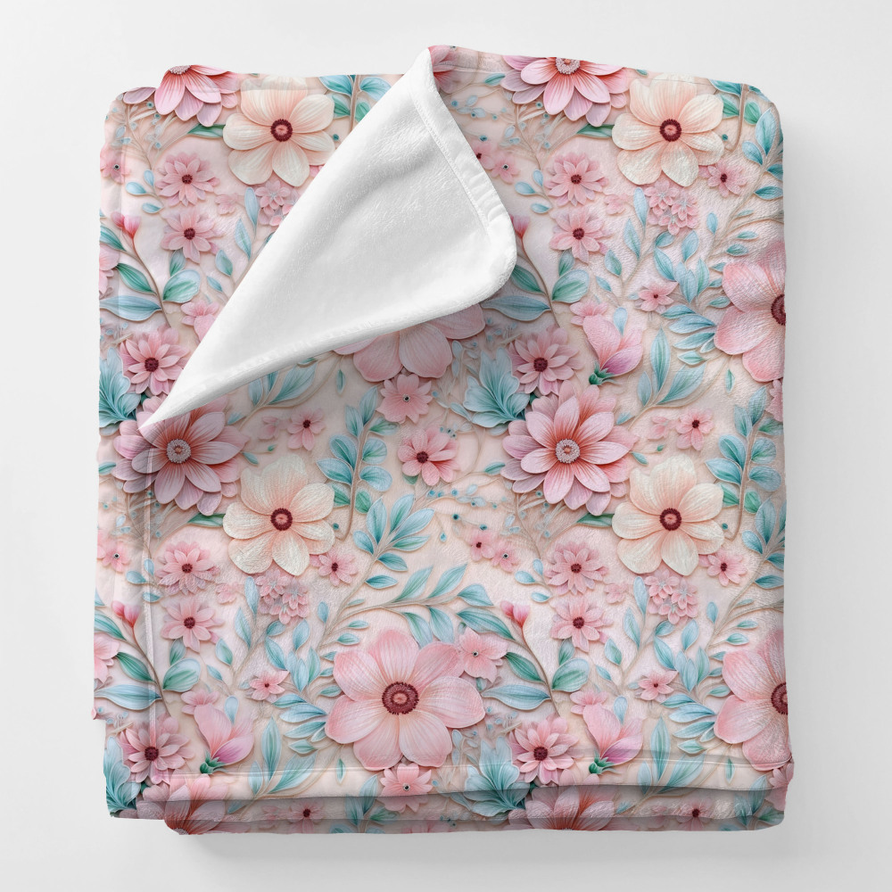 Personalized Squish Blanket and Velvet Blanket with Artistic Floral Pattern For Boy and Girl