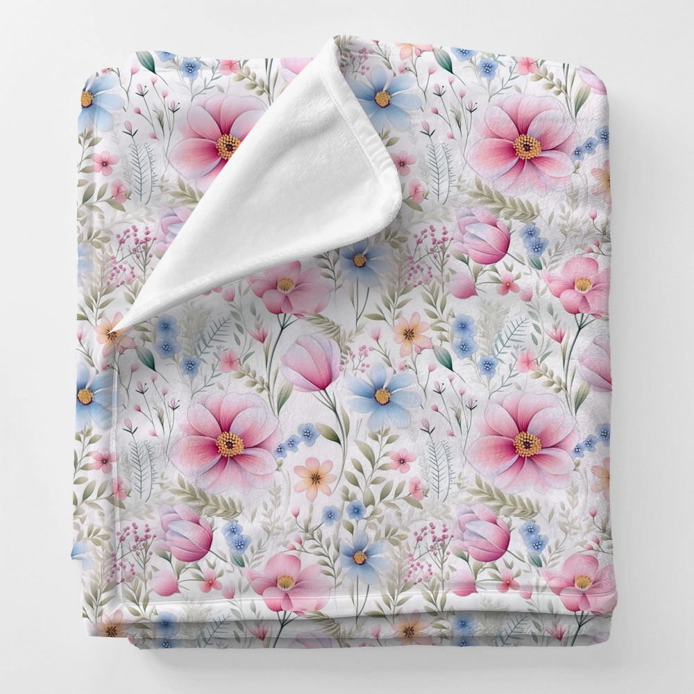 Personalized Squish Blanket and Velvet Blanket with Artistic Floral Pattern For Boy and Girl