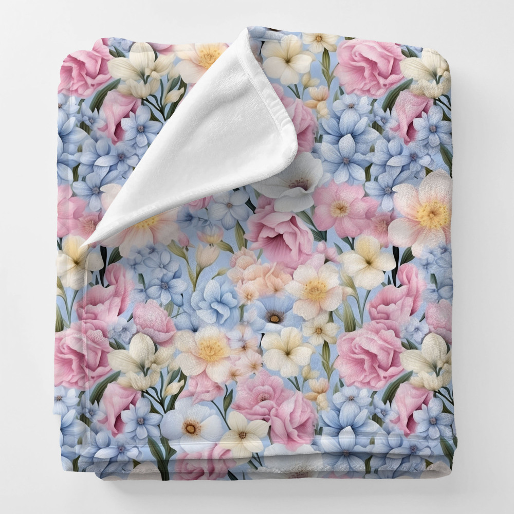 Personalized Squish Blanket and Velvet Blanket with Artistic Floral Pattern For Boy and Girl