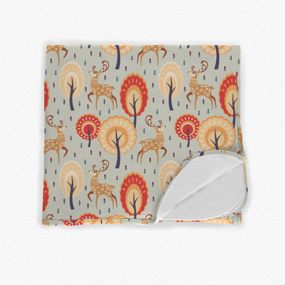 Customized Reindeer Buck Design Single Layer Bamboo Viscose Summer Blanket For Baby, Kids Blanket