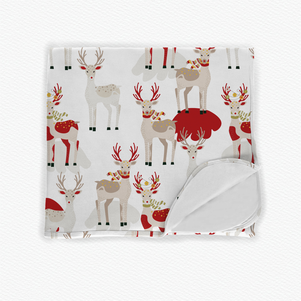 Customized Reindeer Buck Design Single Layer Bamboo Viscose Summer Blanket For Baby, Kids Blanket