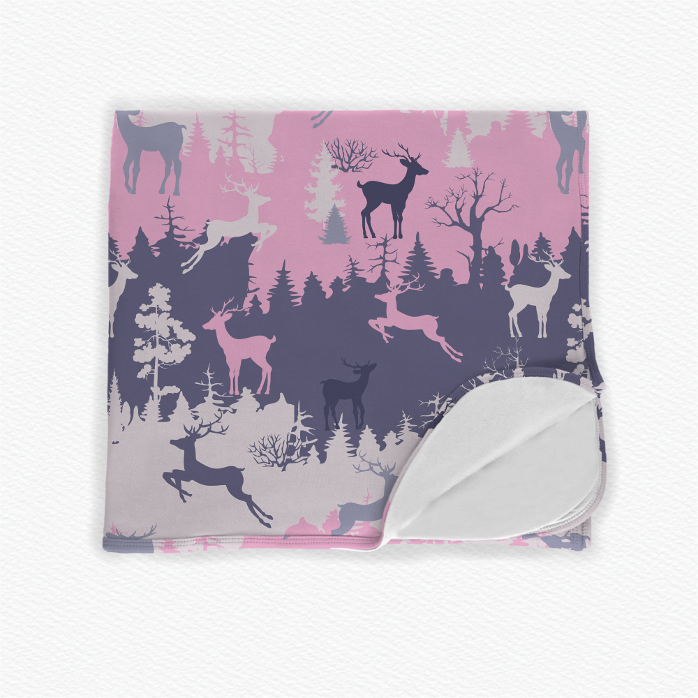 Customized Reindeer Buck Design Single Layer Bamboo Viscose Summer Blanket For Baby, Kids Blanket