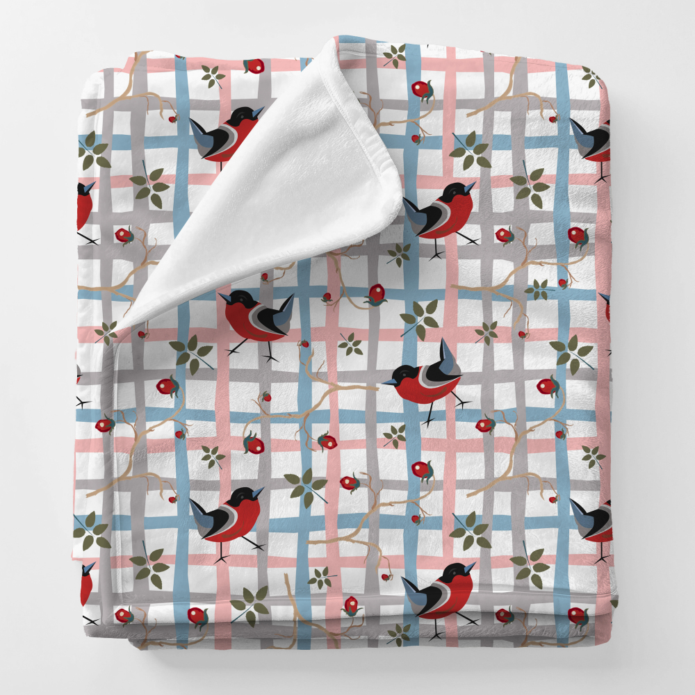 Personalized Squish Blanket and Velvet Blanket with Lovely Birds Pattern For Boy and Girl