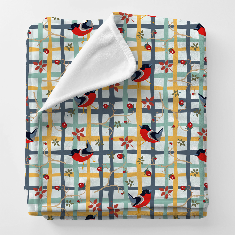 Personalized Squish Blanket and Velvet Blanket with Lovely Birds Pattern For Boy and Girl