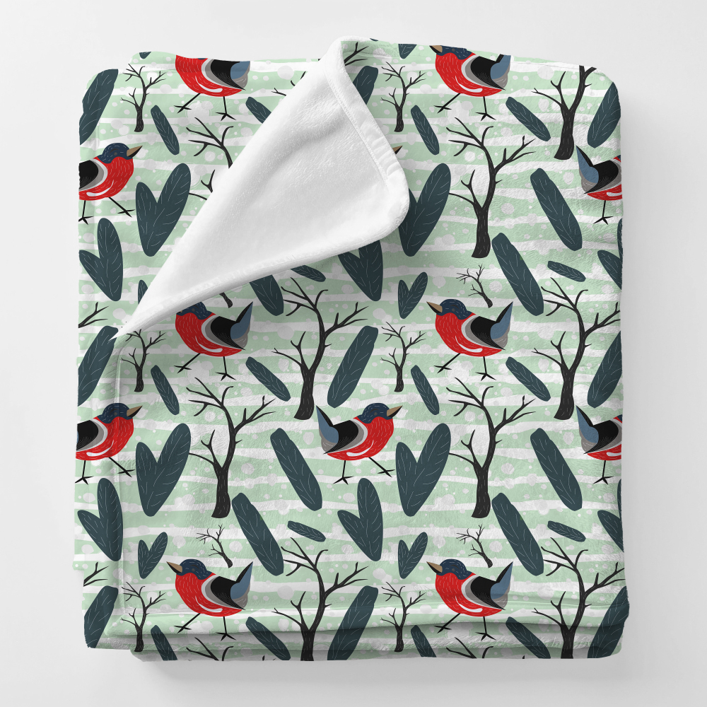Personalized Squish Blanket and Velvet Blanket with Lovely Birds Pattern For Boy and Girl