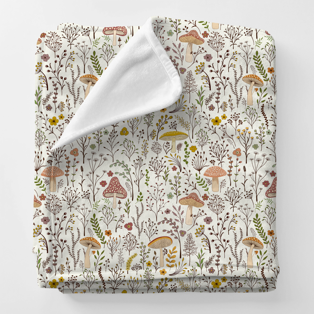 Personalized Squish Blanket and Velvet Blanket with Wild Plants Flower Pattern For Boy and Girl