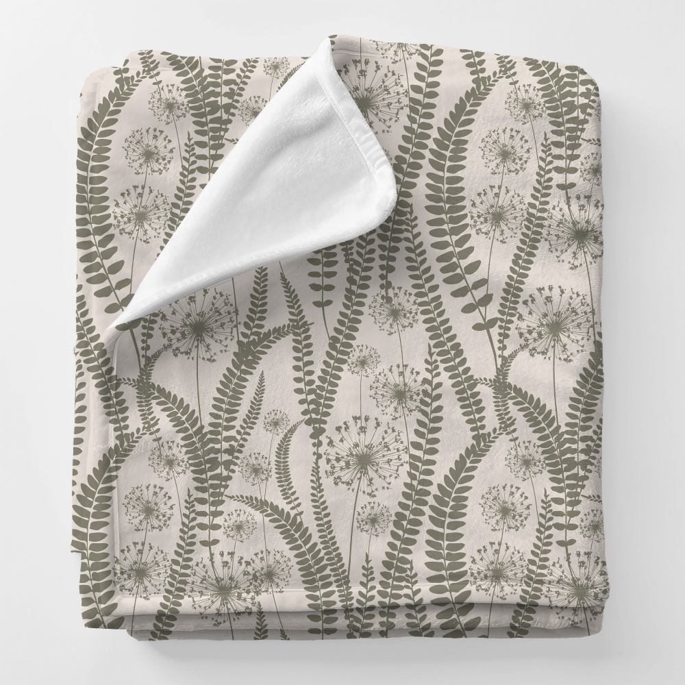 Personalized Squish Blanket and Velvet Blanket with Wild Plants Flower Pattern For Boy and Girl