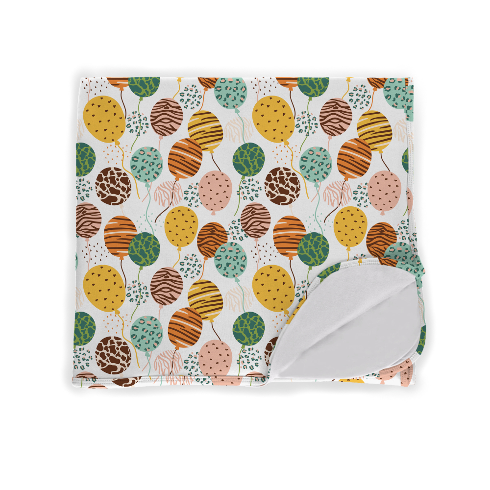 Customized Single Layer Bamboo Viscose Summer Blanket with Holiday Accessory Cake Balloon Gift Flag Pattern For Baby, Kids Blanket