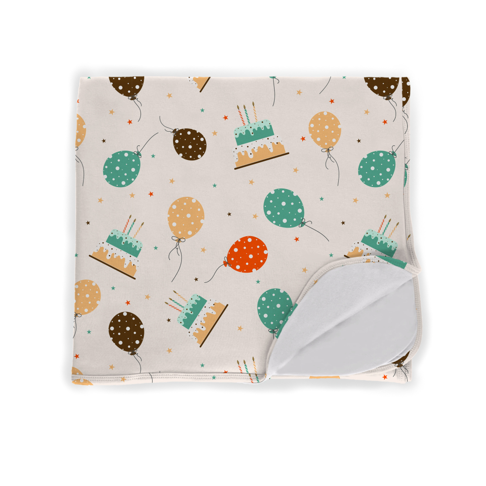 Customized Single Layer Bamboo Viscose Summer Blanket with Holiday Accessory Cake Balloon Gift Flag Pattern For Baby, Kids Blanket