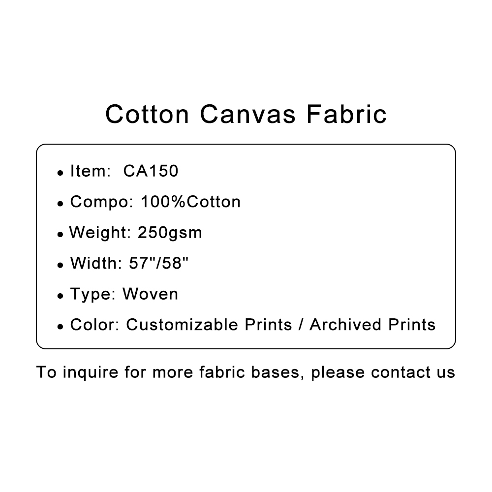 Custom Cotton Canvas Fabric | Durable, Strong & Wear-Resistant for Bags, Tents & More