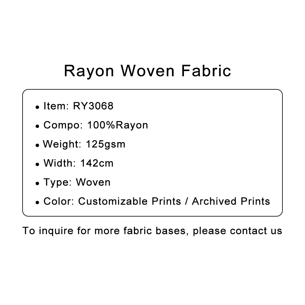 Custom Printed Rayon Woven Fabric 100%R, 125gsm
