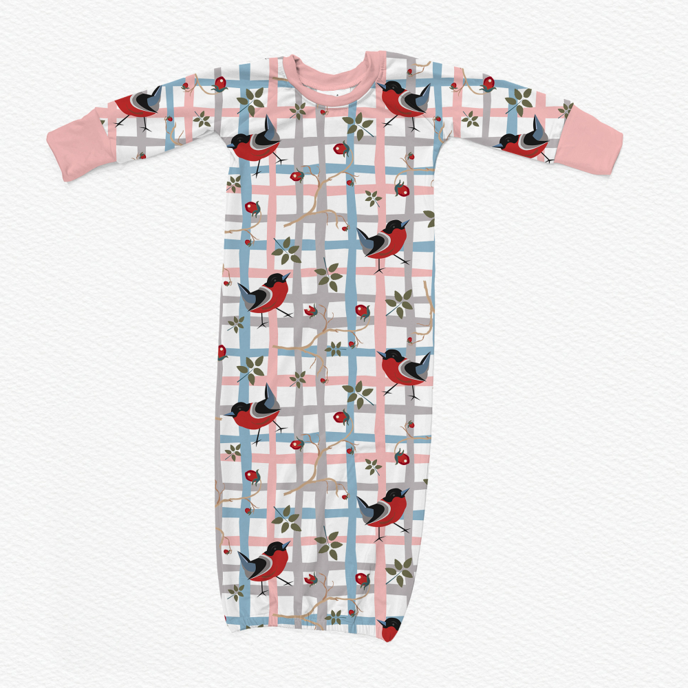 Square Designs Custom Sewing Service For Baby's Knotted Bamboo Viscose Long Gown With Your Own Design