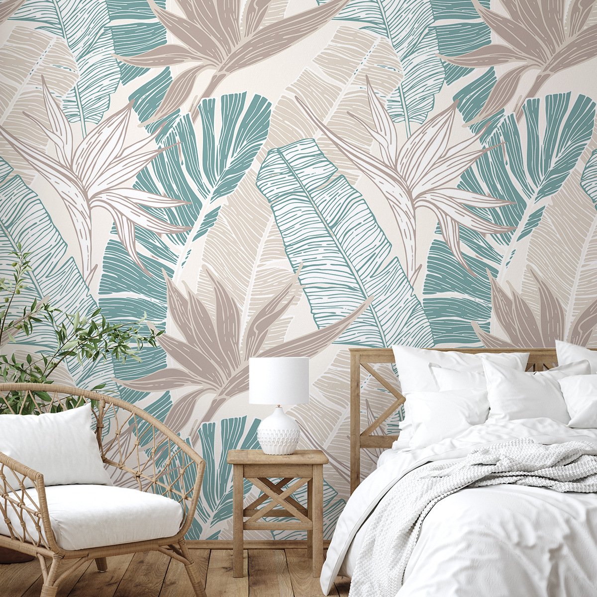 Botanical Floral Texture Abstract Pattern Wallpaper for Bedroom Renovation - PVC Home Decor-40x120cm