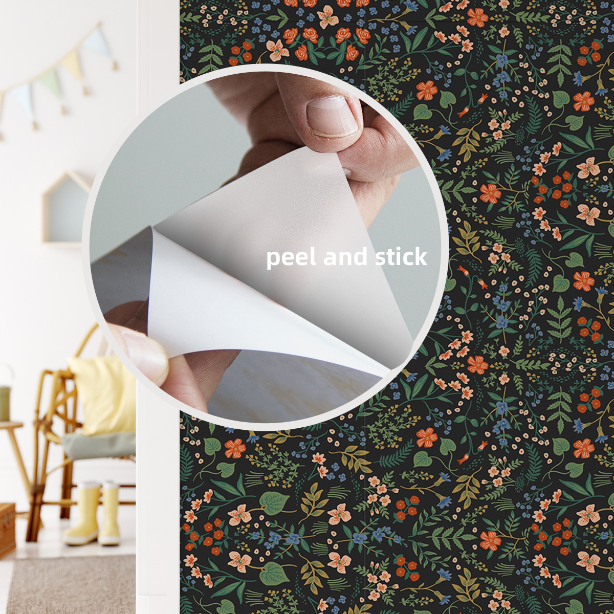 Floral Self-Adhesive Thickened Wallpaper for Bedroom Renovation - PVC Home Decor-40x120cm