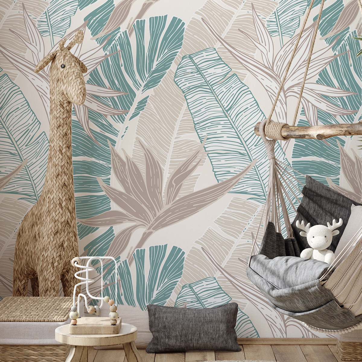 Botanical Floral Texture Abstract Pattern Wallpaper for Bedroom Renovation - PVC Home Decor-40x120cm