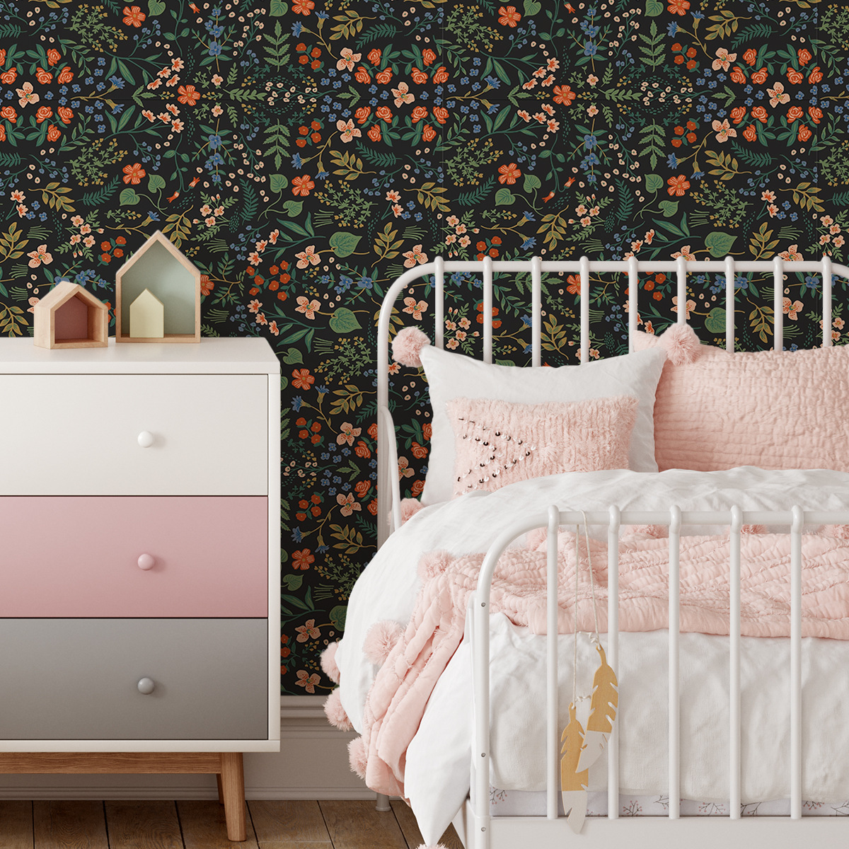 Floral Self-Adhesive Thickened Wallpaper for Bedroom Renovation - PVC Home Decor-40x120cm