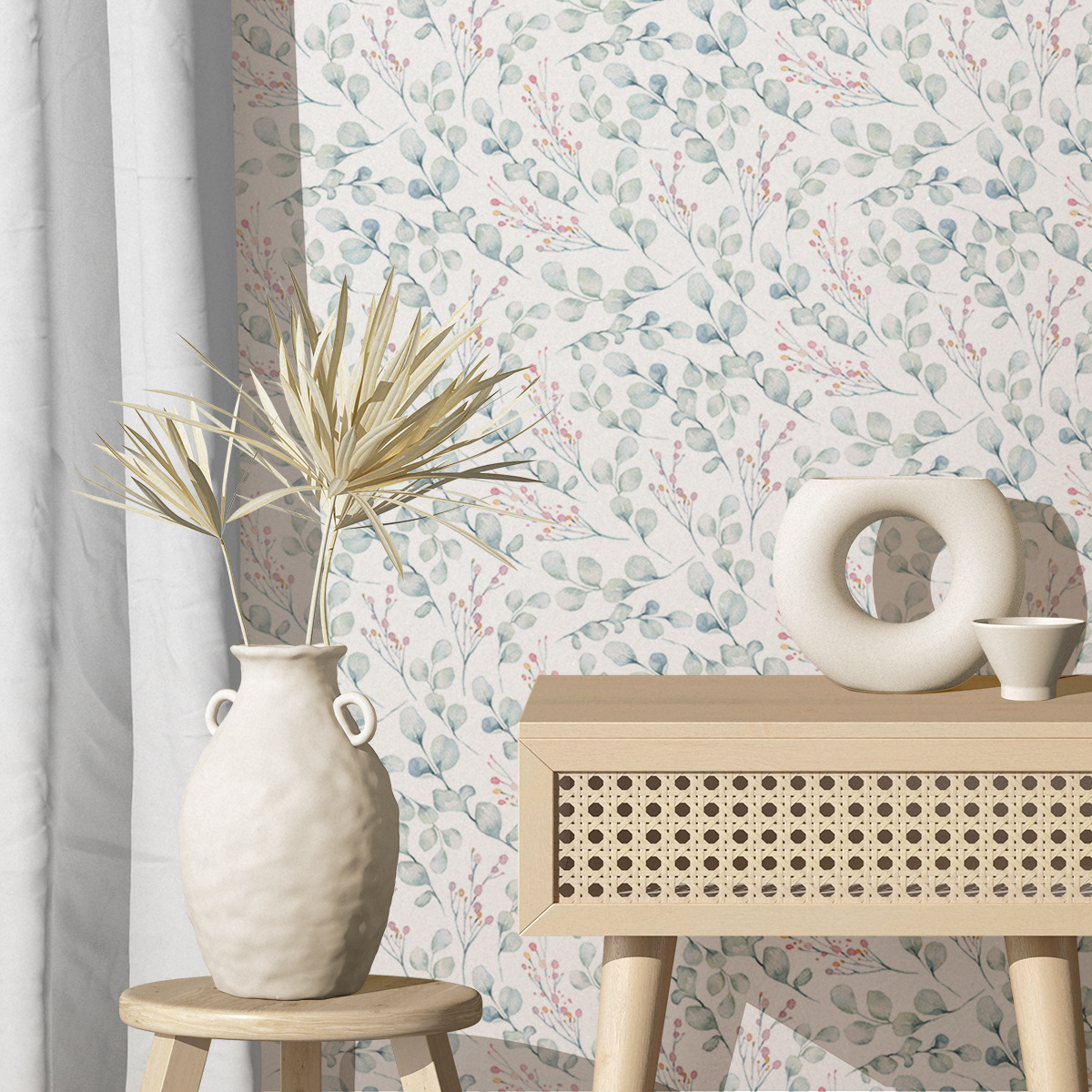 Floral Self-Adhesive Thickened Wallpaper for Bedroom Renovation - PVC Home Decor-40x120cm