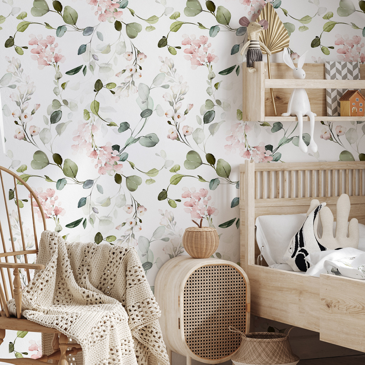 Floral Self-Adhesive Thickened Wallpaper for Bedroom Renovation - PVC Home Decor-40x120cm