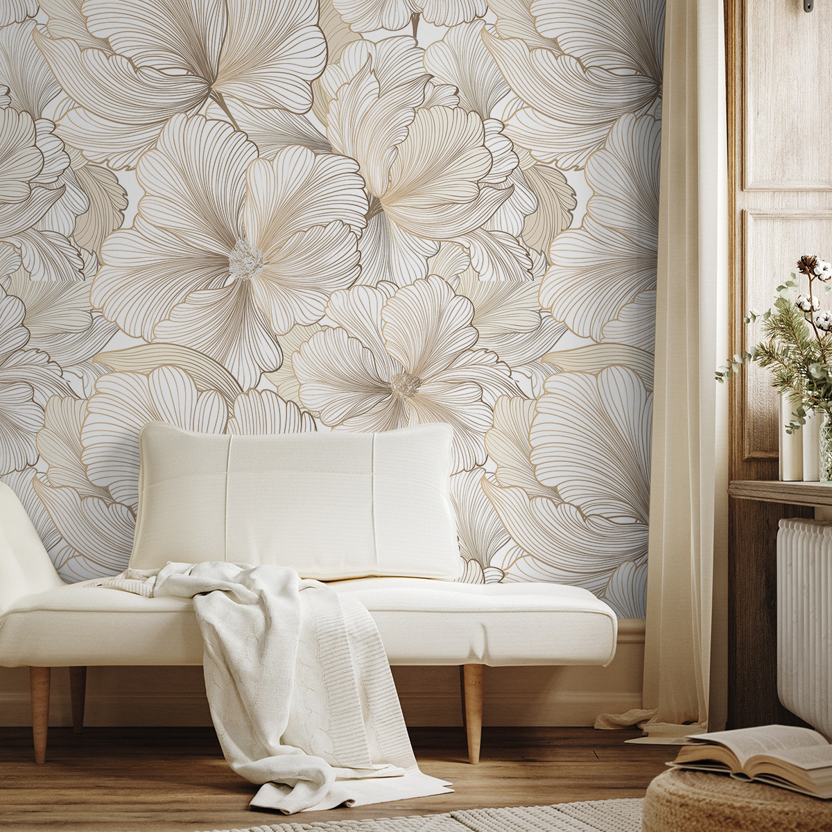Botanical Floral Texture Abstract Pattern Wallpaper for Bedroom Renovation - PVC Home Decor-40x120cm