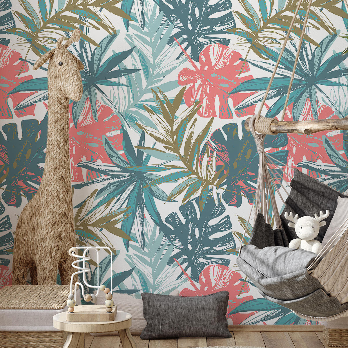 Botanical Floral Texture Abstract Pattern Wallpaper for Bedroom Renovation - PVC Home Decor-40x120cm