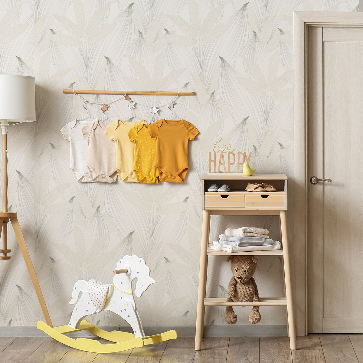 Tropical Conifer Pattern Wallpaper, Artistic Wallpaper for Dining Room Feature Walls-40x120cm
