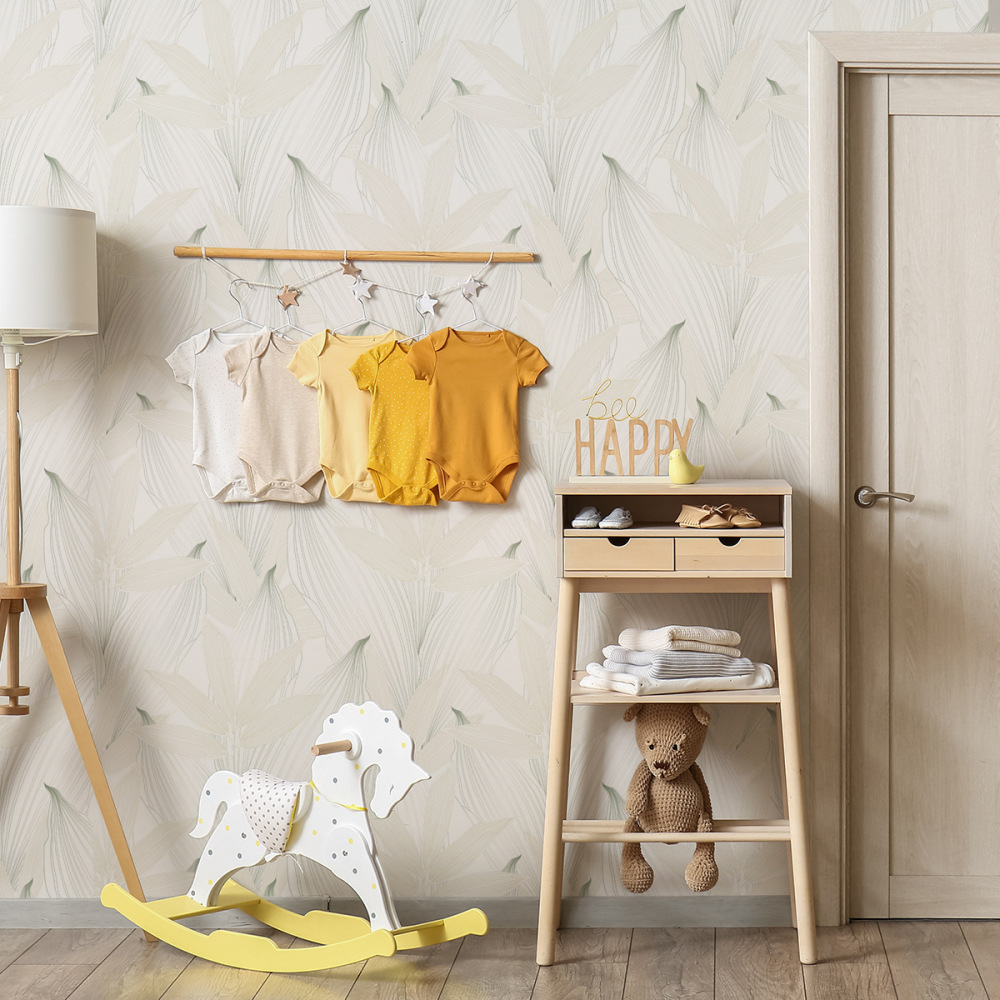 Tropical Conifer Pattern Wallpaper, Artistic Wallpaper for Dining Room Feature Walls-40x120cm